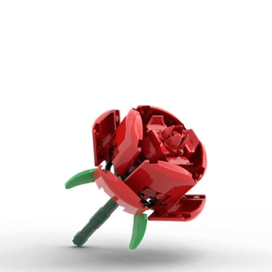 Ramo de bloques de construcción Rosas de bricolaje Maestros de Navidad Regalos de vacaciones Día de San Valentín Rosa rosa azul al por mayor