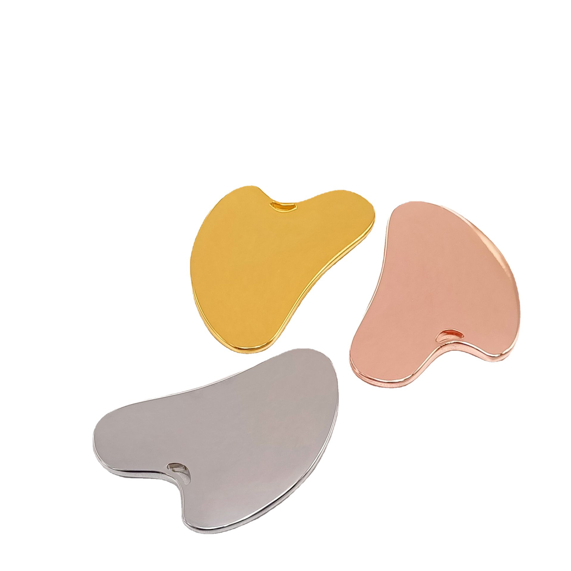 Tabla de raspado facial metálica, masaje en forma de corazón, ideal para cuello y cara, herramienta de belleza