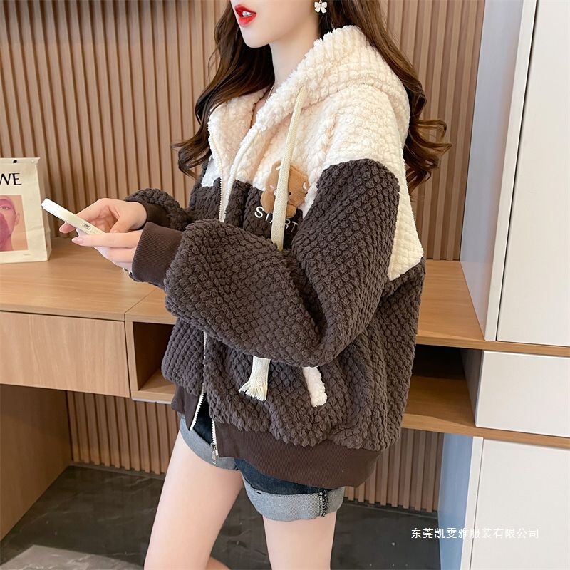 Double-Sided Lamb Wool Coat for Women, Autumn and Winter New Style, Warm and Stylish, Loose Cardigan, European Fashion, Versatile, Age-Reducing, Slimming