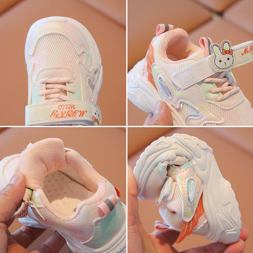 One piece drop shipping baby shoes 0-3-5 years old baby toddler shoes non-slip soft bottom breathable girls sports shoes functional shoes