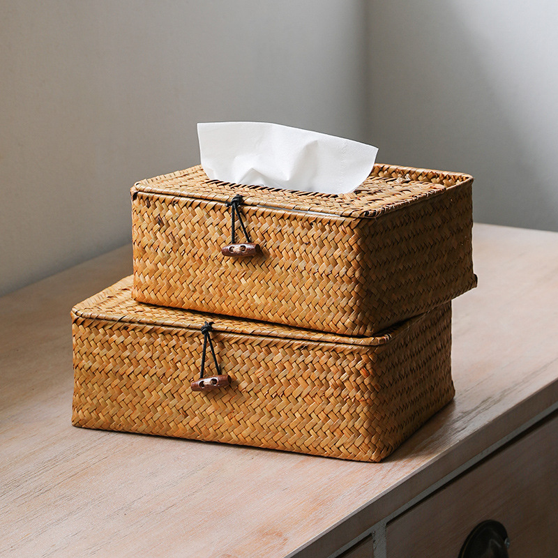 Household Living Room Coffee Table Restaurant Creative Simple Multifunction Remote Control Napkin Box Woven