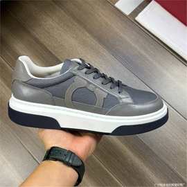 欧洲站外贸真皮拼色休闲小白鞋韩版潮流百搭透气运动鞋英伦板鞋男