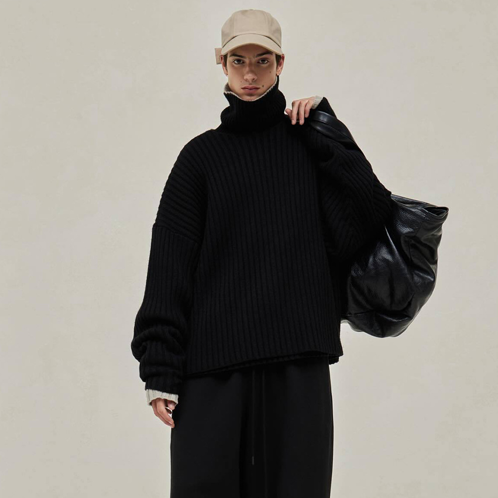 24FW nuevo FOG ESSENTIALS piña flor de punto hombre y mujer suéter de cuello alto casual suelto