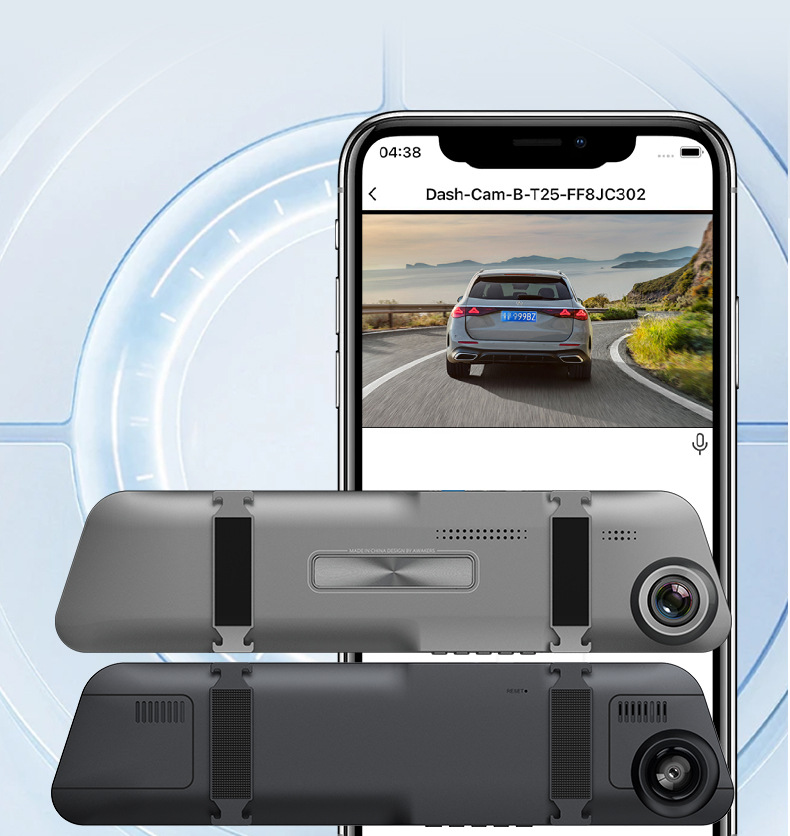 Y rearview mirror 1080P dashcam with IPS screen, night vision, dual front and rear recording, parking monitoring, universal