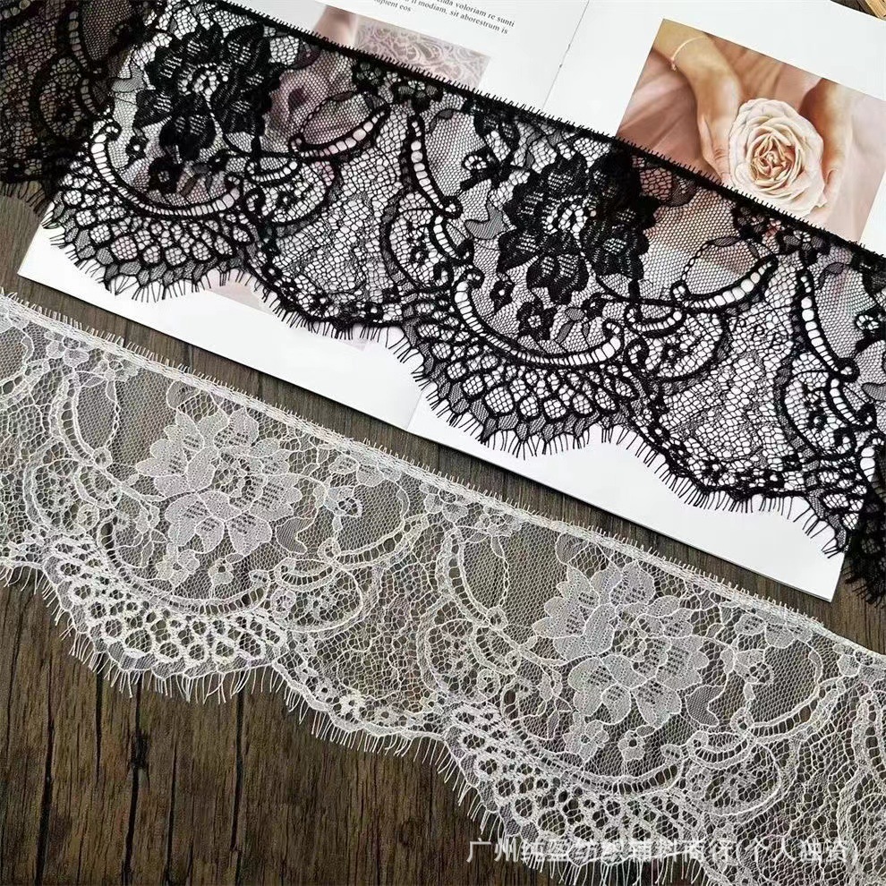 新款睫毛花边DIY蕾丝花边辅料拼接衣服袖子下摆装饰服装辅料15CM