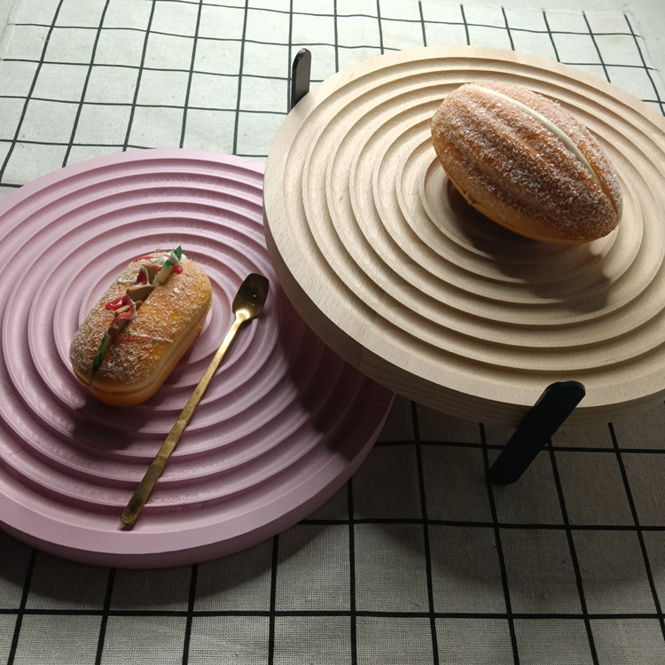 Transfronteriza Nordic fotografía apoyos pastel swing placa ondulación del agua postre Luz de lujo sala de estar decoración de madera maciza bandeja de frutas