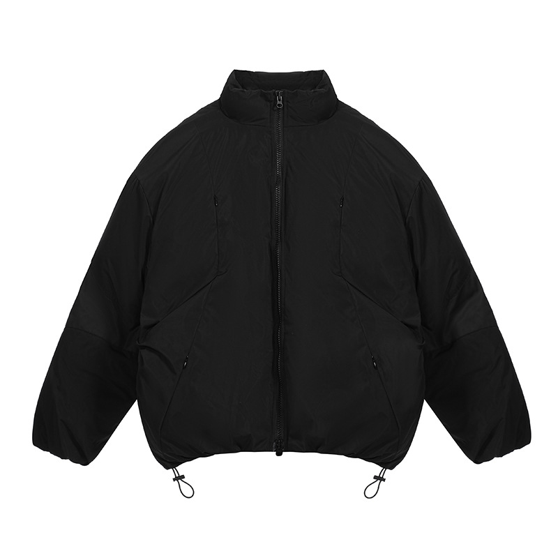 Versión desmontable FAR. ARCHIVO bolsillo oculto con cremallera color sólido par de cuello alto con cordón Chaqueta de algodón acolchado