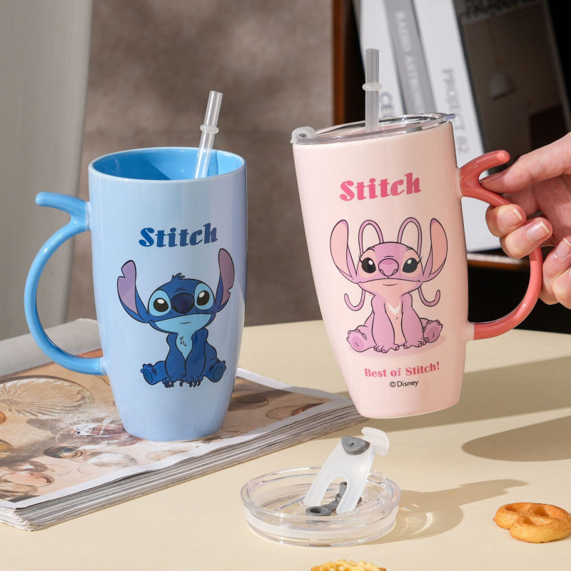 2025 nuevo estilo de taza de taza de taza de taza de café de oficina con cubierta de paja de cumpleaños