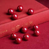 久雅 Ювелирное украшение, натуральная природная руда, бусины, украшение-шарик из грецкого ореха, цвета киновари