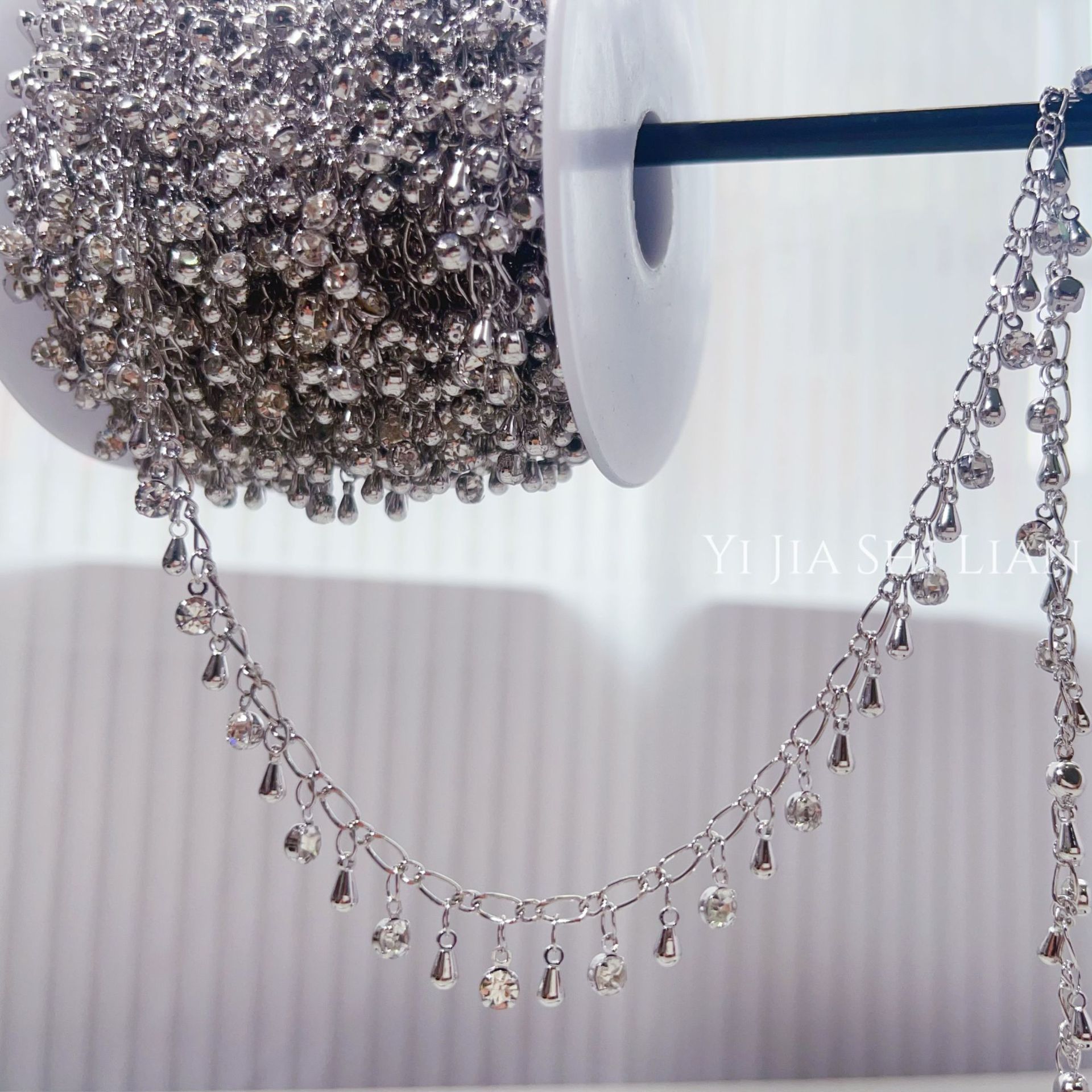 DIY antiguo exótico accesorios para el cabello gota de agua Cadena de circón de cobre puro de alta color cadena de la borla de retención magnífica cadena del oído del trigo