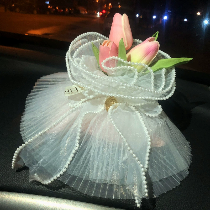 Тюльпан автомобиль бамбуковый уголь сумка автомобиль ароматерапия украшения Букет благовоний сумка может светиться автомобиль украшения для удаления запаха