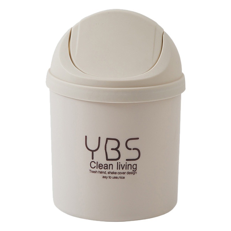 Creativo mini escritorio basura hogar cocina cubierto sala de almacenamiento limpieza cubo