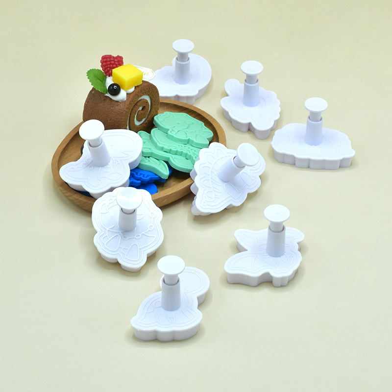 Nueva oferta de comercio exterior creativo plástico decorativo molde de galletas comida complementaria DIY dinosaurio serie biscuit molde de primavera image 4