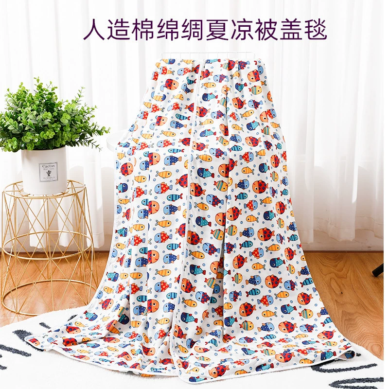 Двухслойное одеяло из искусственного хлопка летнее прохладное одеяло для детей