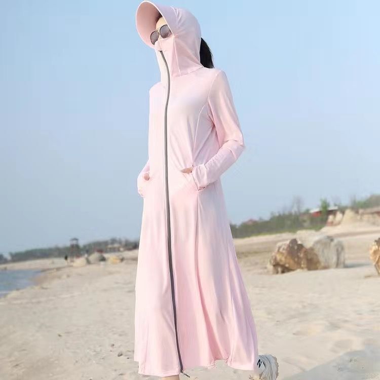 女性用日焼け止め服 2025 夏の日焼け止め服女性のアウターウェアロング抗 UV アイスシルク通気性日焼け止め軽量ジャケット|undefined
