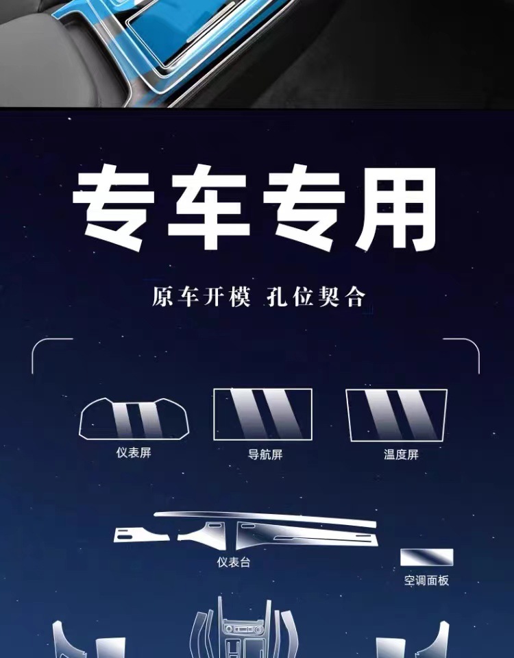 Suitable for Audi Q7, this interior protection film is designed for the center console and navigation screen. It's a car accessory for the 2024 model, used for modification and protection