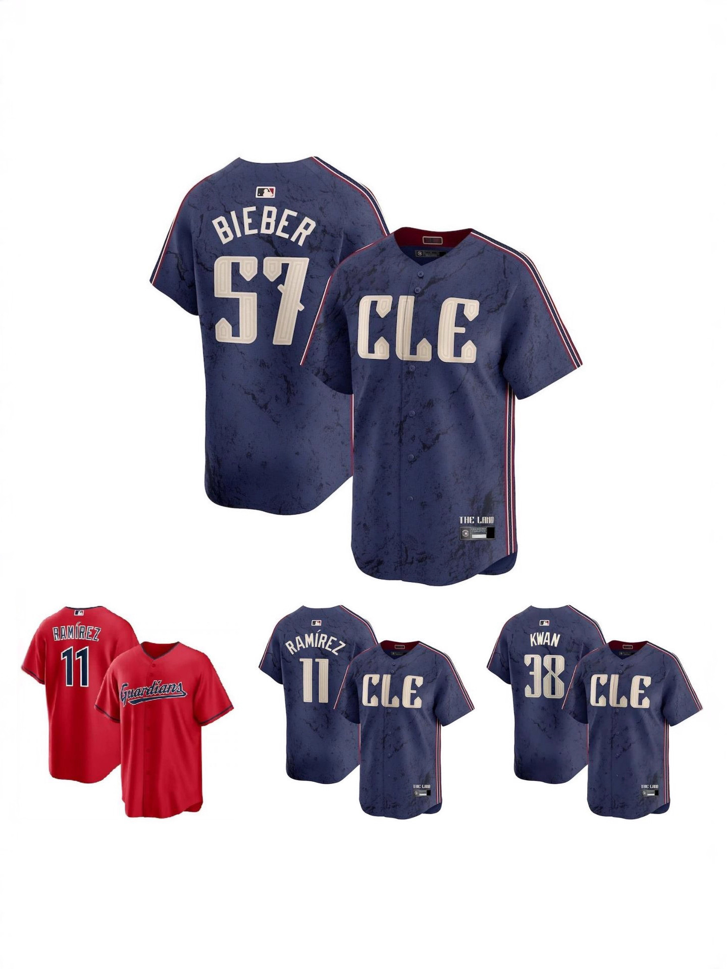 2025 MLB New Short-Sleeve Baseball Jersey Top - Guardians Team (In Stock)