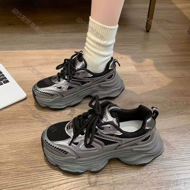 Популярные женские dad shoes весна-лето: новые толстые подошвы, увеличенная сетка, дышащие, универсальная легкая спортивная и повседневная обувь