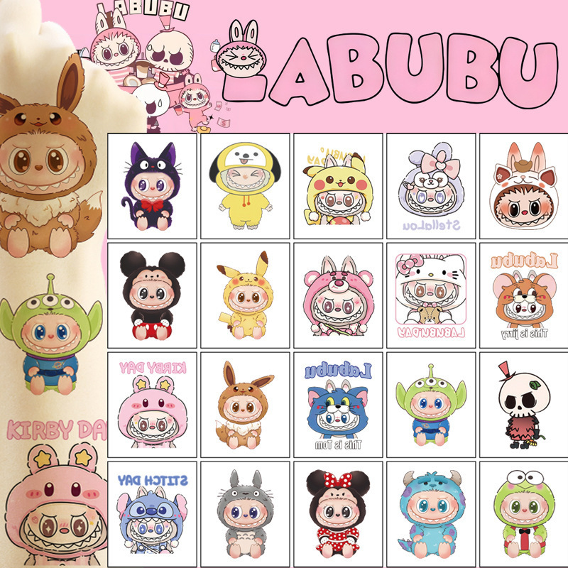 Cross-Border Labubu Tattoo Stickers 20 Cartoon Tattoo Stickers Water Transfer Disposable Tattoo Birthday Party Stickers Cross-Border Labubu Tattoo Stickers 20 Cartoon Tattoo Stickers Water Transfer Disposable Tattoo Birthday Party Stickers