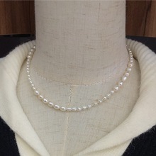 S925银天然淡水珍珠长款毛衣链项链百搭高级法式轻奢设计感