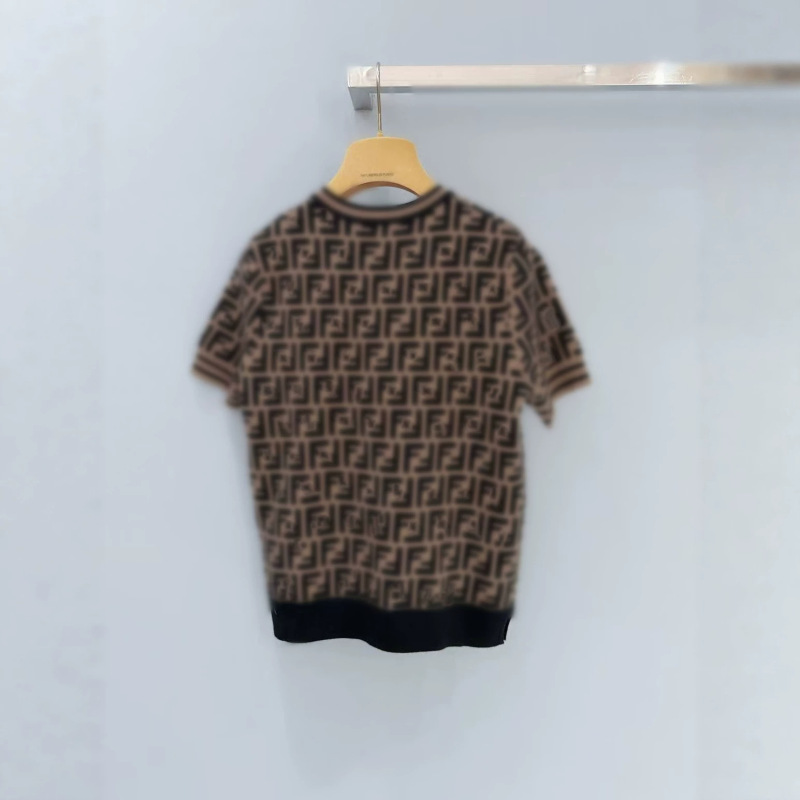 Nanyou High-End Women's Clothing Classic F-Letter Monogram Full Print High-End 26 Spring/Summer New Knit Short-Sleeve Top Nanyou High-End Women's Clothing Classic F-Letter Monogram Full Print High-End 26 Spring/Summer New Knit Short-Sleeve Top