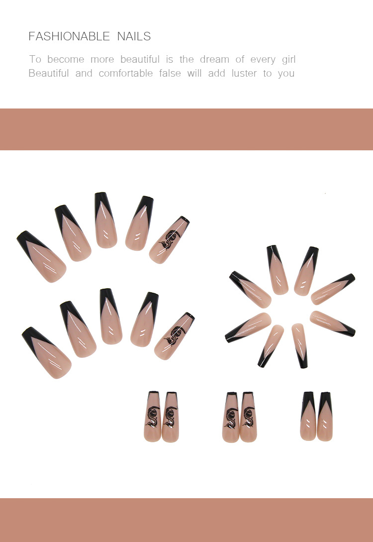 Fake Wearing Long Ballet French Nail, Sheet, Patch, Nail Patch_voghion.com