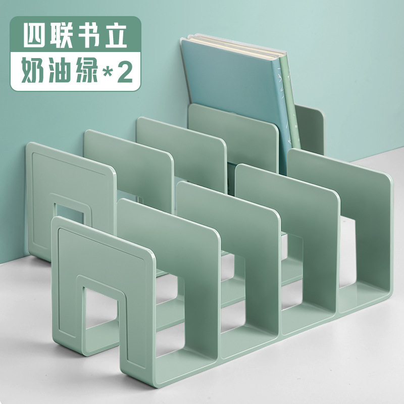 亚克力书架文件架收纳盒大号立式四联文件框书立办公室桌面搁板档|undefined