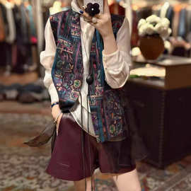 2026上新复古腔调真丝香云纱拼接真丝欧根纱系带轻奢百搭马甲上衣