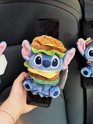 Sürətlər qutusu və əl tormozu başlıqları, Authentic Lilo and Stitch - shoulder-pads-10-black-plush-genuine-squatting-stitch-hamburger