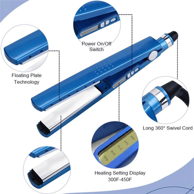 Clipper Household Morgan Piastra per capelli a doppio uso, Blue Nano Titanium, per permanente_voghion.com