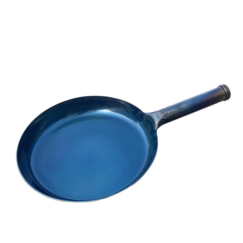 Auténtica olla de hierro hecha a mano de Zhangqiu, bandeja oficial de la olla sin recubrimiento antiadherente, filete de omelete forjado a mano.