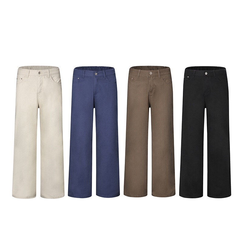 【Zipper】Cotton simple straight-leg flared jeans for men, casual pants