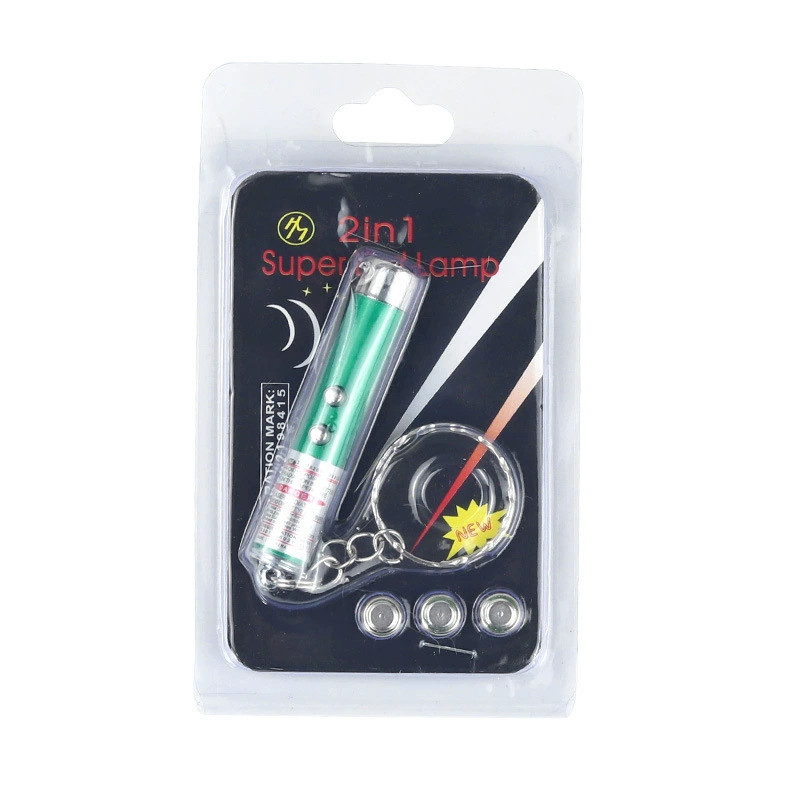 Интерактивная лазерная игрушка-удочка для кошек, USB/брелок, перезаряжаемая, случайный цвет