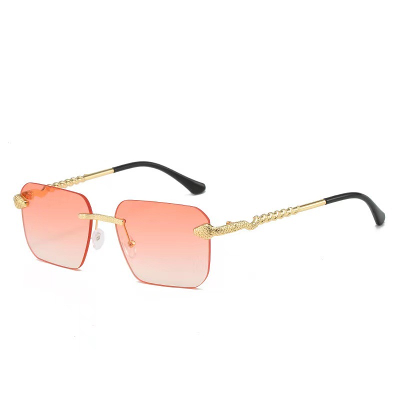 Fashion Square Snake Metal Sunglasses For Women Minimalist Style_voghion.com
