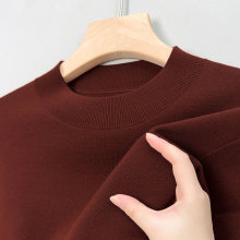 薄款春秋季精纺羊毛衫男式圆半高领新款男士羊毛衫针织毛衣男装