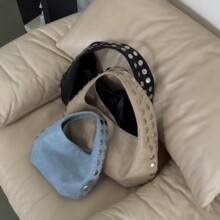 跨境womanBags铆钉腋下包2026新款辣妹风复古百搭PU单肩包手提包