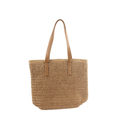 2024 New One-Time Delivery Machine-Woven Grass Weaving Bag, Casual Beach Bag, Woven Bag, Solid Color Women's Bag, Large Capacity Bag