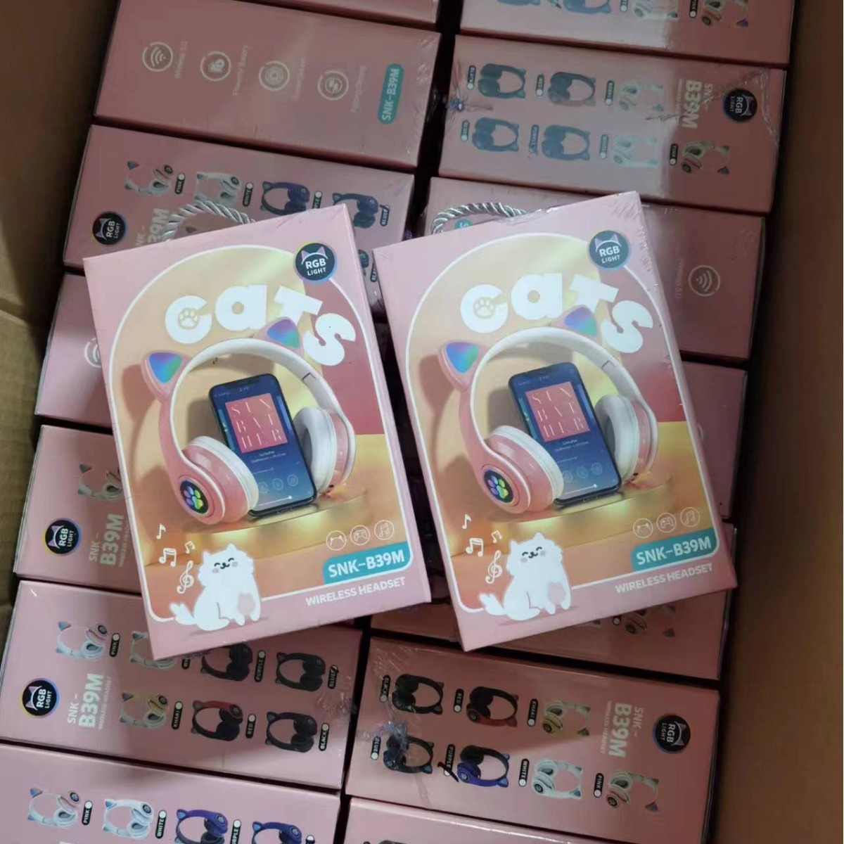 Transfronterizo en stock suministro B39 oreja de gato auriculares Bluetooth plegable auriculares estéreo auriculares inalámbricos al por mayor