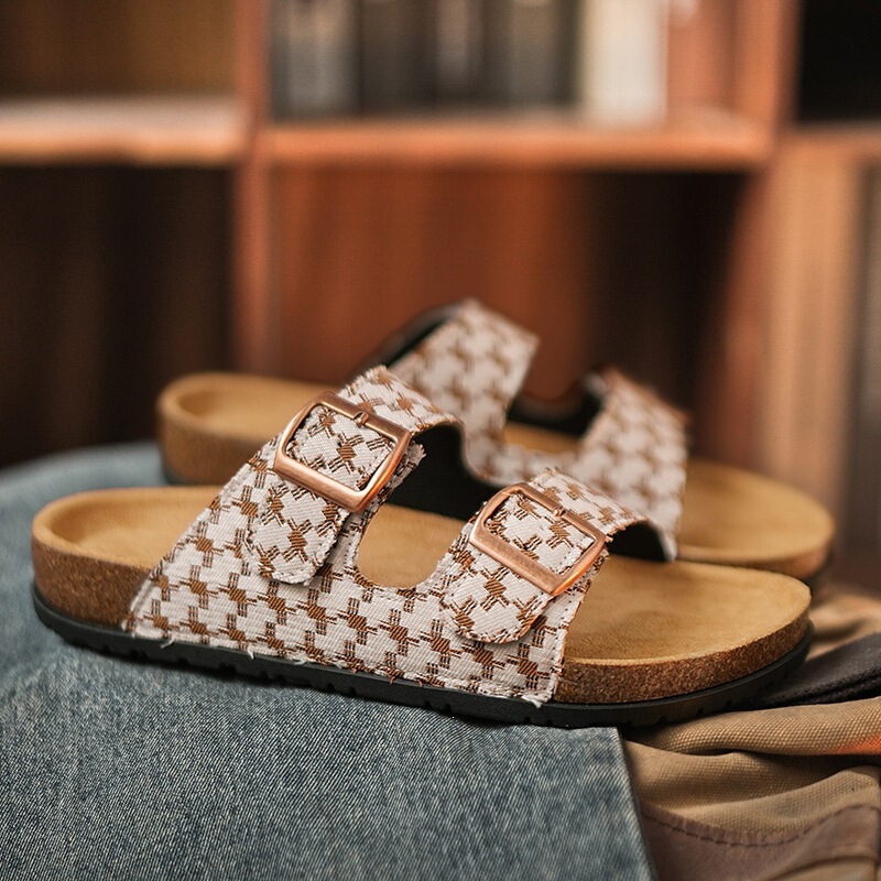 Couple's Printed Men's Slippers for Summer Outdoor Wear, High-End, Non-Slip, Wear-Resistant, Comfortable Sports Sandals, Birkenstock Beach Slippers