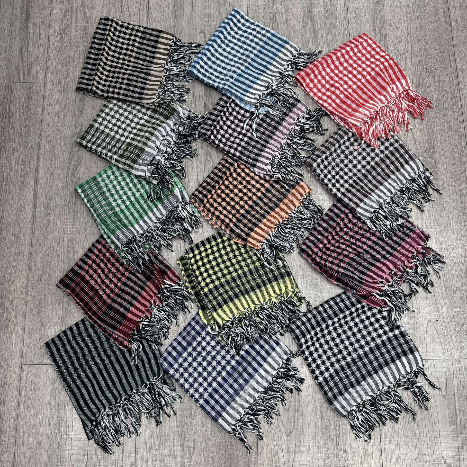 Ventas transfronterizas de bufandas árabes al aire libre bufandas árabes bordas bufandas clásicas fabricantes de Oriente Medio