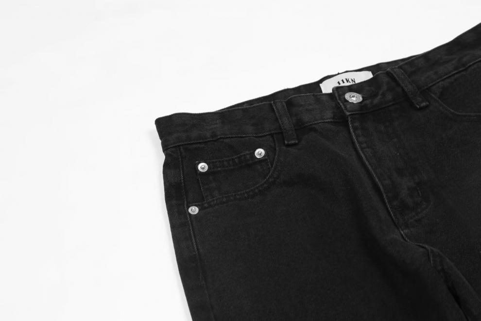 Men's High Street American Retro Washed Denim Jeans Loose Fit Slightly Flared Wide Leg Floor Length Slimming Blue Jeans_mkmklike.com