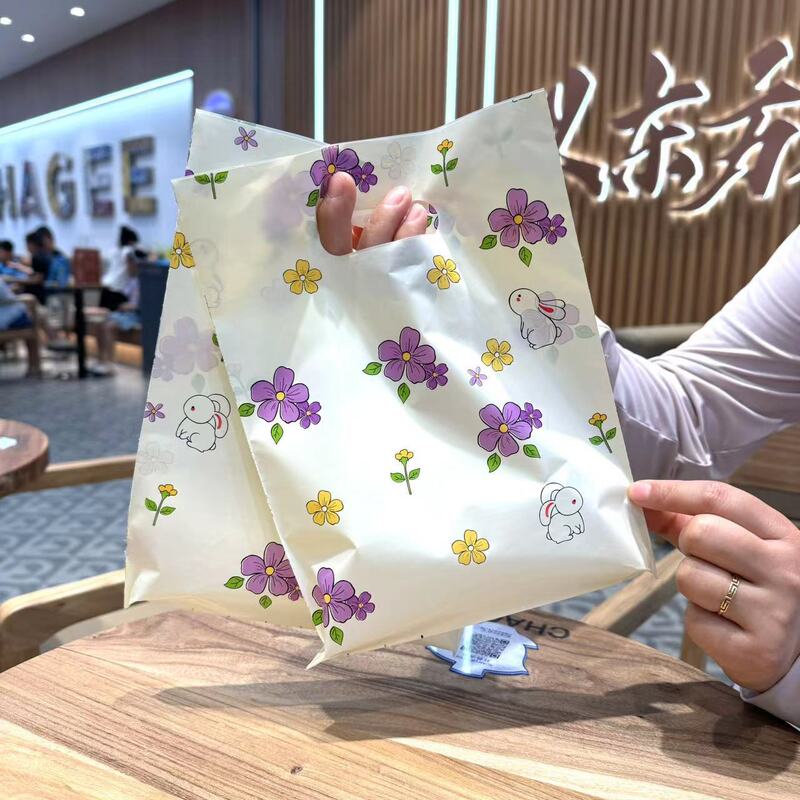 Small Jewelry Buckle Handbag Kidsren's Clothing Store Thickeneded Satchel Plastic Bag Earrings Jewelry Box Buckle Handbag Flat Pocket