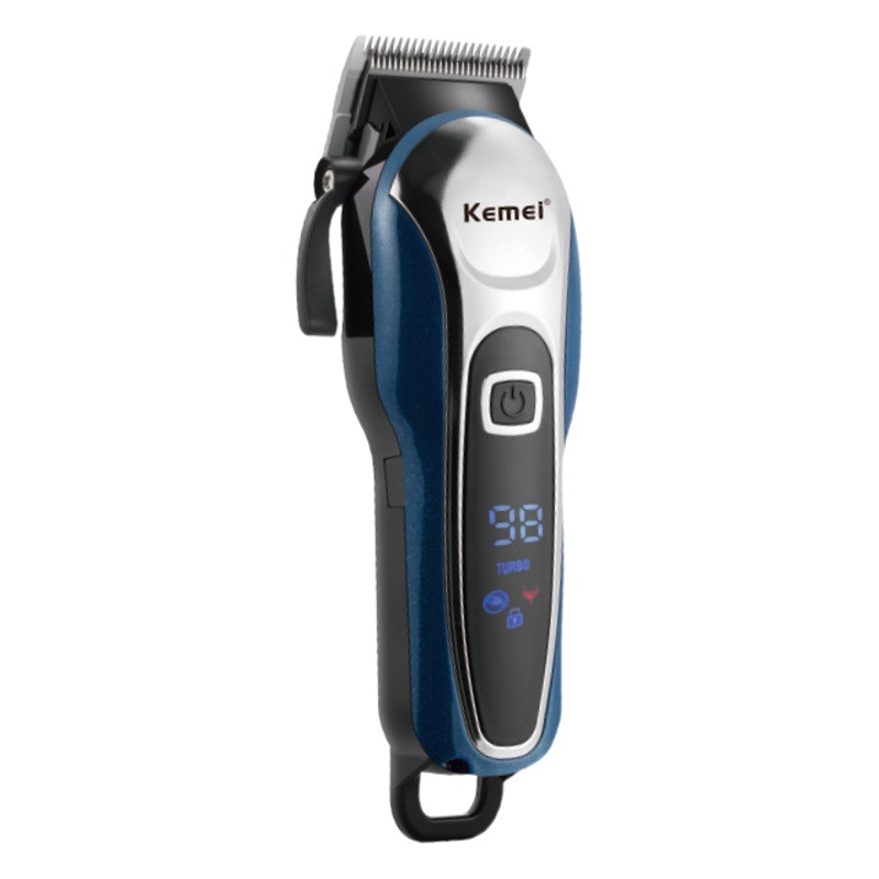 Kemei cortadora de pelo ajustable cabeza de corte KM-1995 no-pegado LCD pantalla digital cortadora de cabello eléctrica