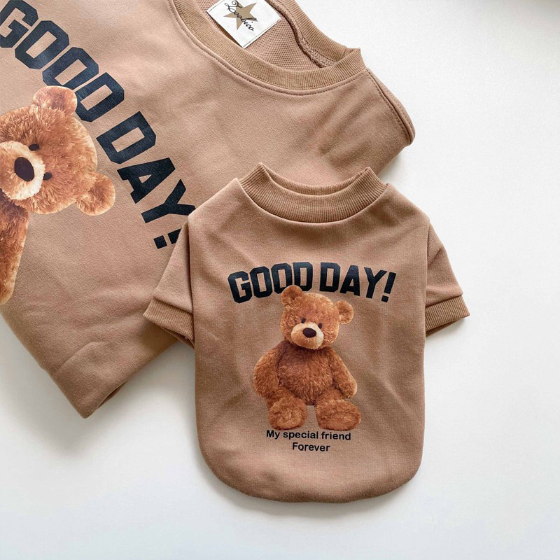 Mascota peluche cachorro suéter oso gato bomei york schnauzer pequeño cachorro ropa