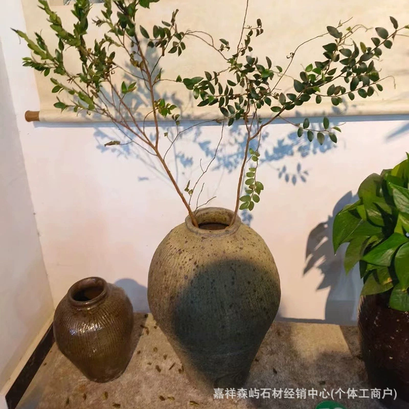 Ретро дзен сухой цветочный горшок для домашних хозяйств отель декоративная ваза Китайская антикварная глиняная ваза