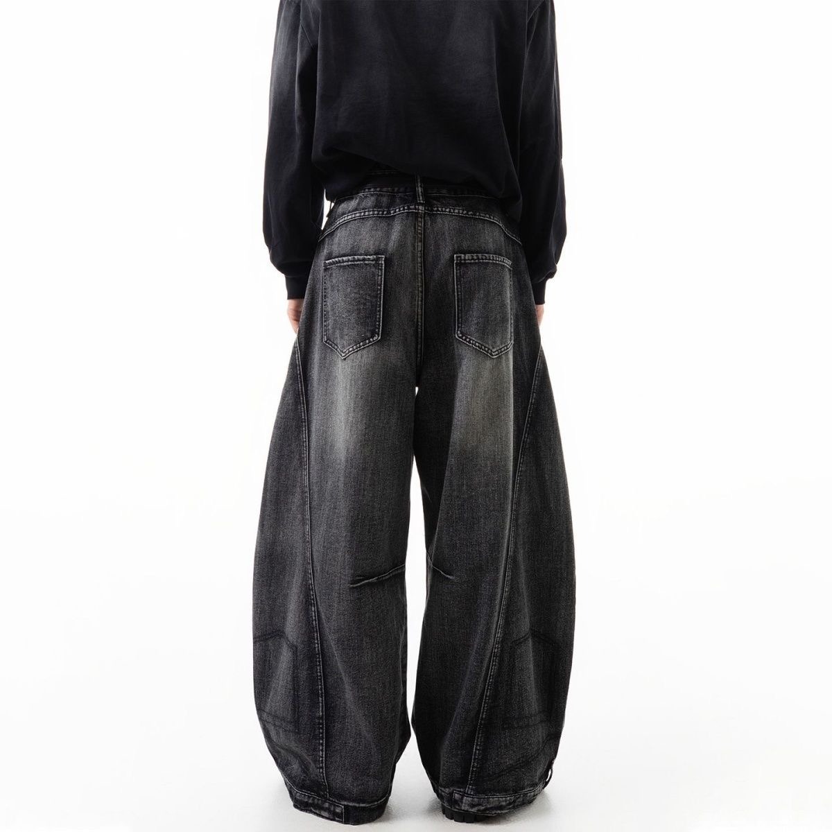 Men's Distressed Washed Denim Jeans Straight Leg High Street Vintage Style with Ripped Details_mkmklike.com