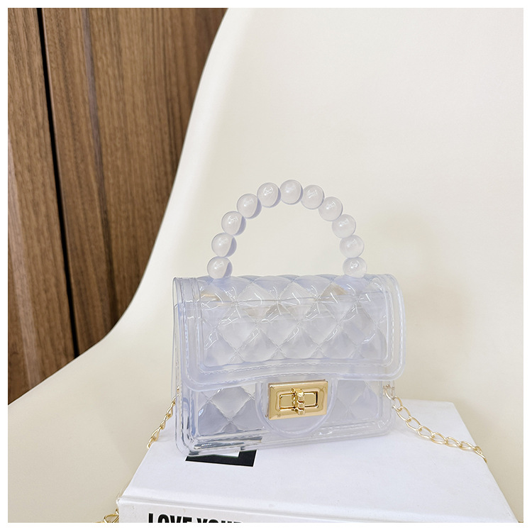 157g Weight Polyester Lining Material Flip Cover Closure Type Single Shoulder Strap Strap Type Jelly Bag Bags Type Casual, Holiday Occasion PVC Material Solid Color Pattern All Seasons Season Women's Gender Basic, Classic Style Style Square Shape Small Size Women's Small PVC Solid Color Basic Classic Style Square Flip Cover Jelly Bag 47