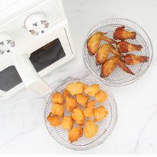 可堆叠厨房304不锈钢三层烤网烘干架圆形脱水架空气炸锅配件烤架