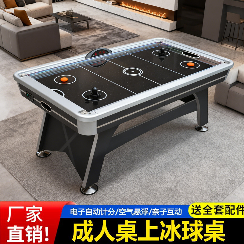Electronic Scoring Double Game Ice Hockey Machine for Adults and Children Desktop Ice Hockey Suspension Game Table Ice Hockey Table Game