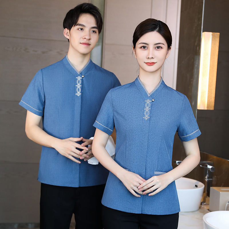 Hotel room cleaning aunt uniform nursing workwear short sleeve restaurant cleaning waiter workwear summer New